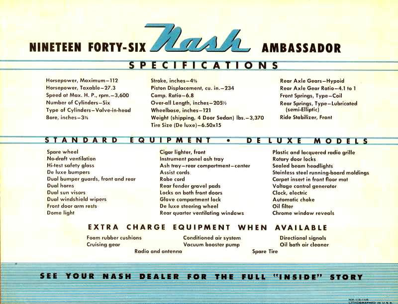 1946 Nash Ambassador Brochure Page 2